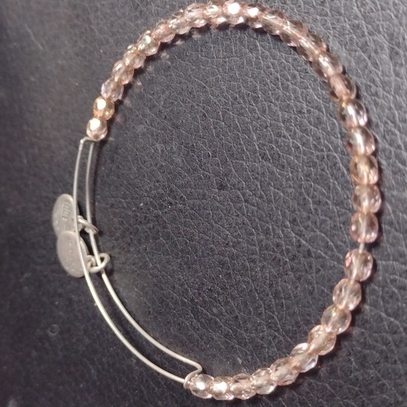 Alex and Ani Jewelry - Alex and Ani Pink Crystal Beaded Silver Charm Bracelet adjustable Bangle boho